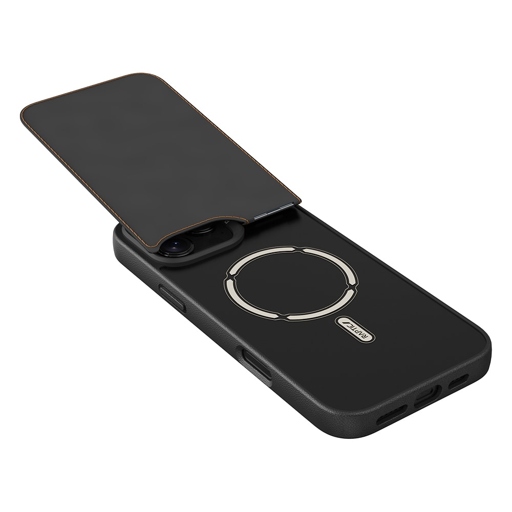 Apple iPhone 16 Pro Max Kılıf M-safe Şarj Özellikli Raptic Slim Wallet Serisi Deri Görünümlü Kartlıklı Standlı Kapak