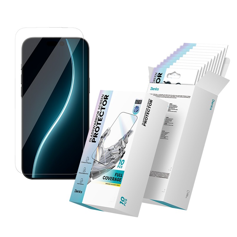 Apple iPhone 17 Air Benks Glass Warrior Safir Coating 0.3mm Cam Ekran Koruyucu 10'lu Paket