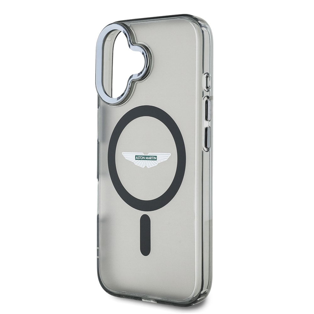 Apple iPhone 16 Kılıf Aston Martin Orjinal Lisanslı M-safe Şarj Özellikli IML Baskı Logolu Buzlu Kapak