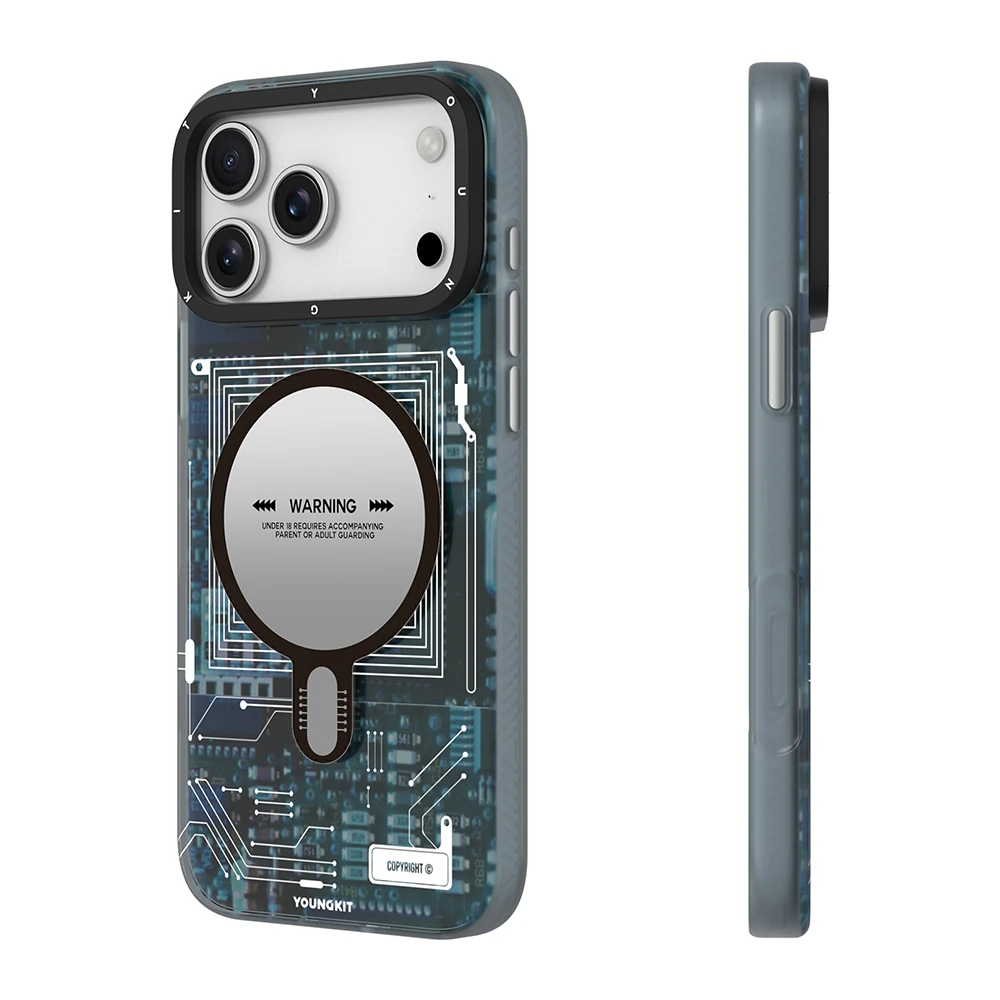 Apple iPhone 17 Pro Max Kılıf M-safe Şarj Özellikli Kamera Denetim Butonlu Youngkit Technology Serisi Kapak