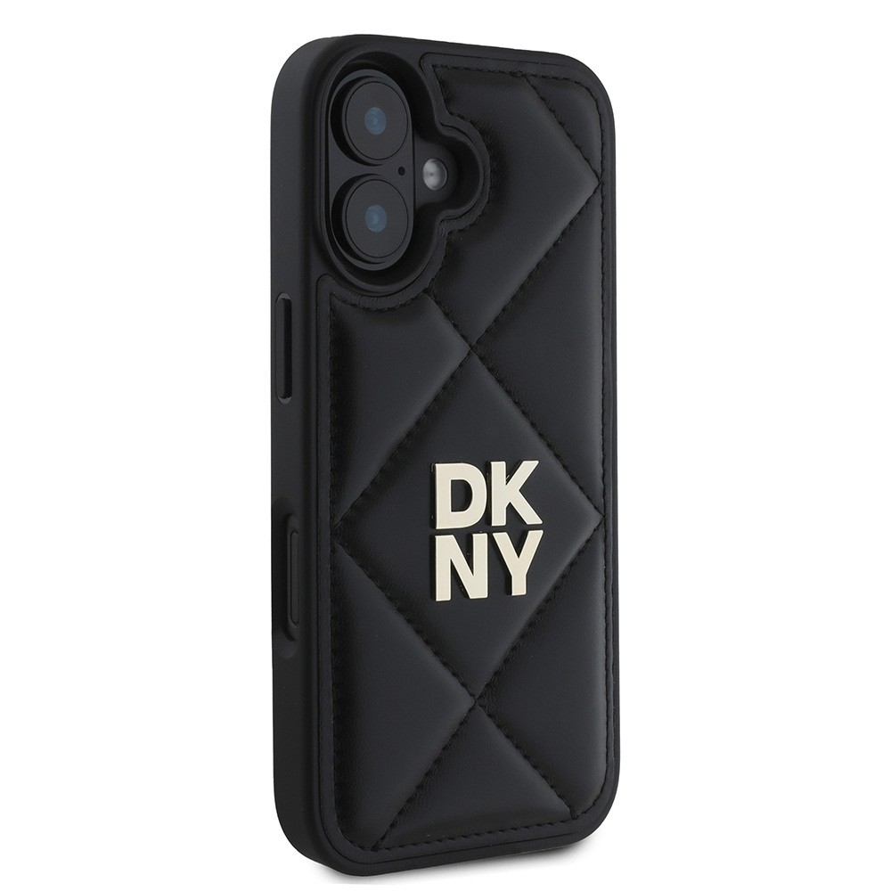 iPhone 16 Kılıf DKNY Orjinal Lisanslı Kapitone Tasarımlı Metal Logolu Deri Kılıf