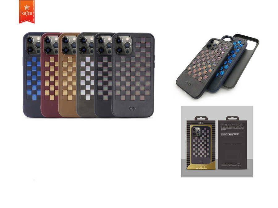 Apple iPhone 12 Kılıf Kajsa Preppie Serisi Spotlight Woven Kapak