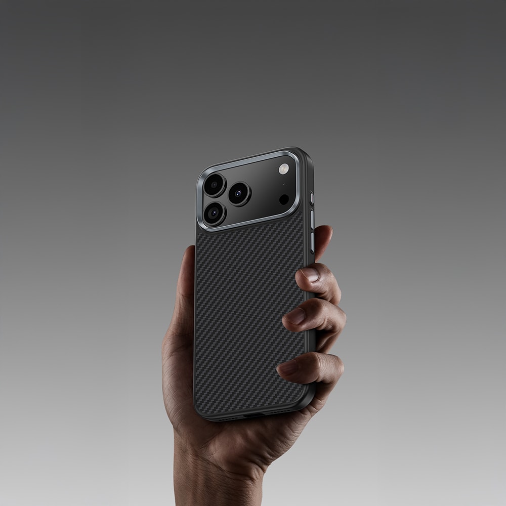 Apple iPhone 17 Pro Kılıf Karbon Fiber M-safe Şarj Özellikli Benks Hybrid ArmorPro 600D Kevlar Kapak