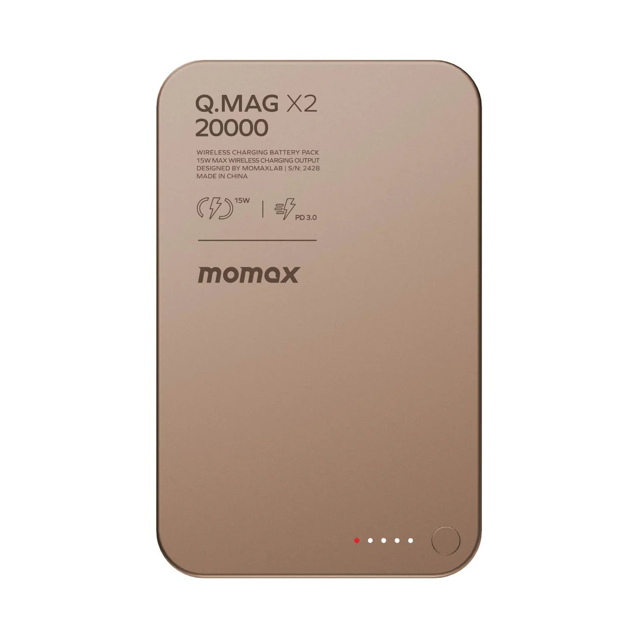 Momax Q.Mag X2 Magnetic Wireless Power Bank 20000mAh - Gen 2 - Çöl Titanyum