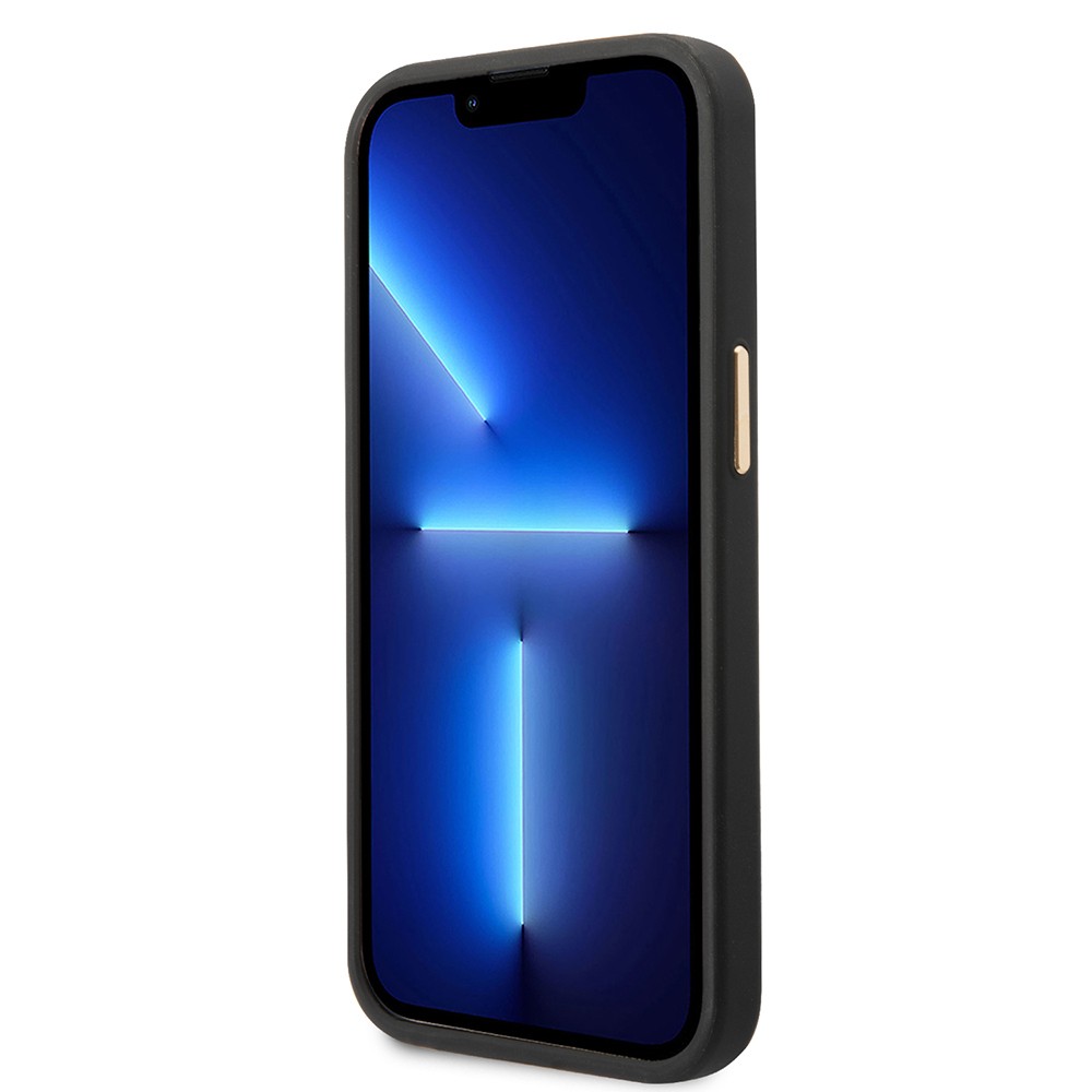 Apple iPhone 14 Pro Max Kılıf Guess Orjinal Lisanslı M-safe Şarj Özellikli 4G Desenli PU Metal Plaka Klasik Logolu Kapak