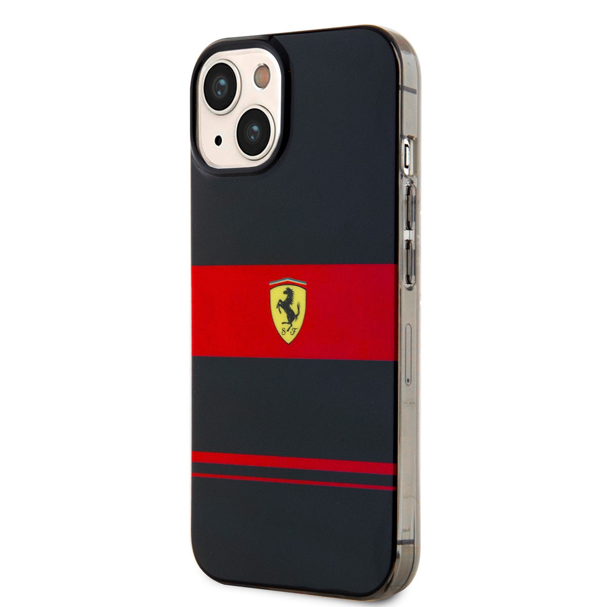 Apple iPhone 14 Kılıf Ferrari Orjinal Lisanslı M-safe Şarj Özellikli Yatay Çizgili Dizayn Kapak