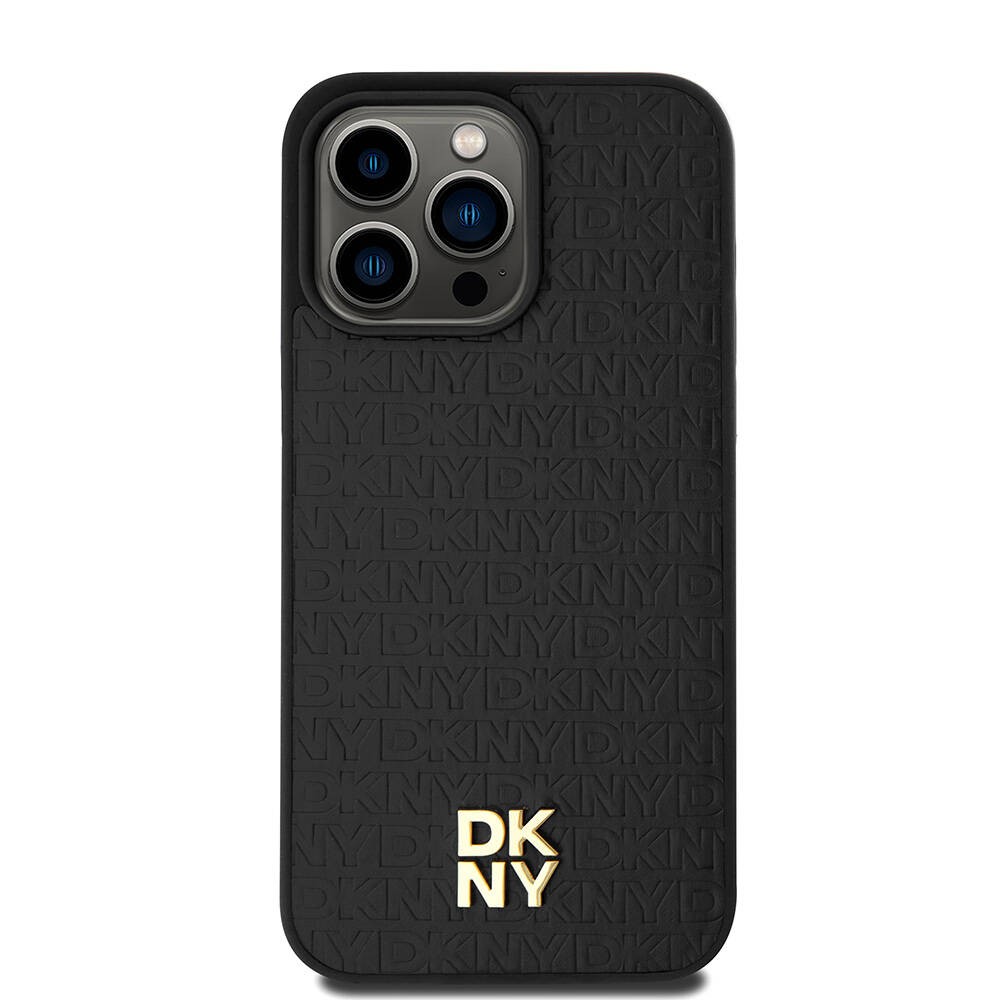 iPhone 15 Pro Max Kılıf DKNY Orjinal Lisanslı Magsafe Şarj Özellikli 3D Yazılı Repeat Pattern Kılıf