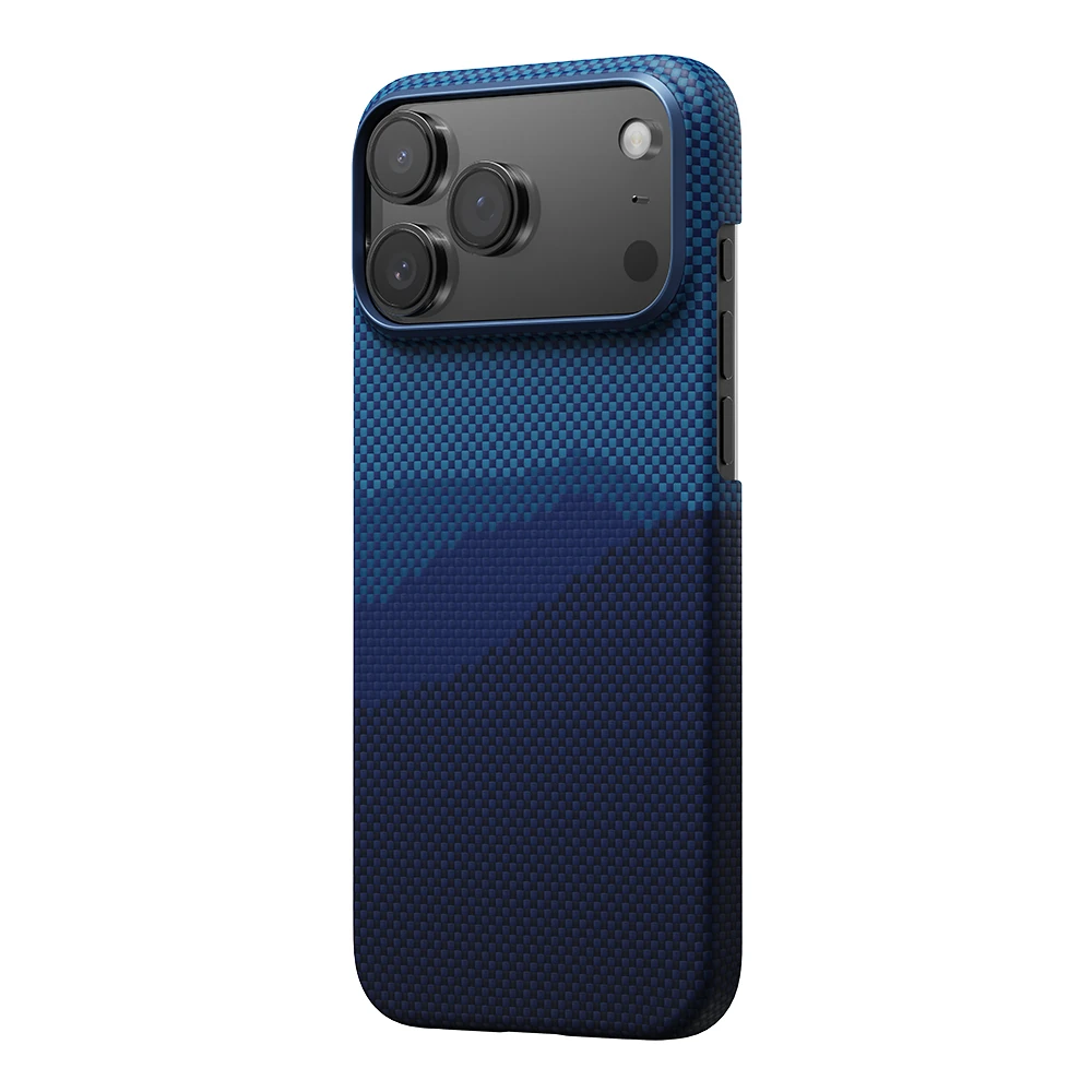 Apple iPhone 17 Pro Max Kılıf M-safe Şarj Özellikli Aramid Fiber Pitaka Tactile Woven Starpeak Serisi Over The Horizon Kapak