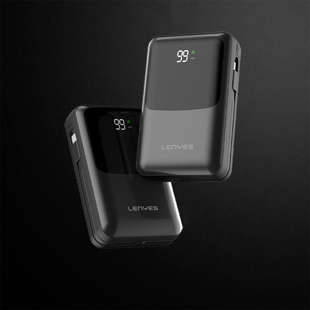 Lenyes PW223D Dijital LED Göstergeli Kablosuz Şarj Özellikli Type-C ve Lightning Kablolu Powerbank 22.5W 20.000mAh