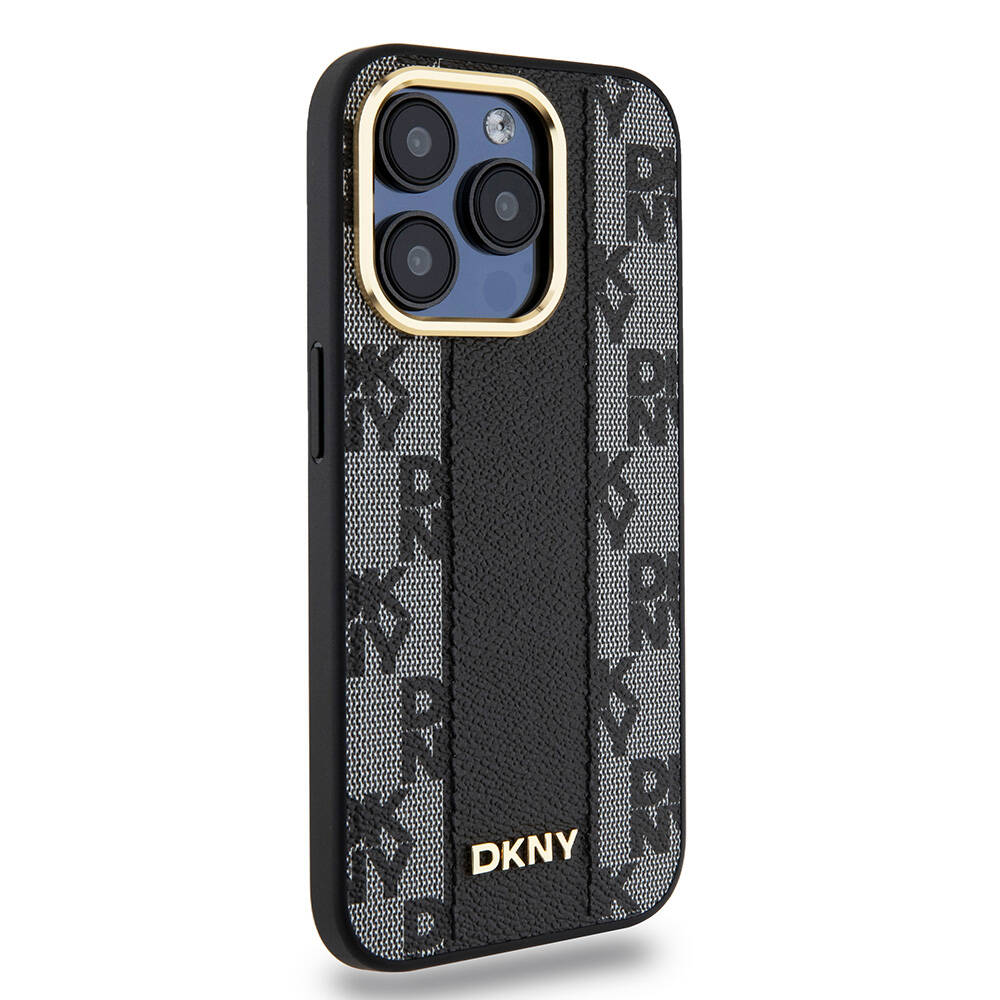 Apple iPhone 15 Pro Kılıf DKNY Orjinal Lisanslı M-safe Şarj Özellikli 3D Yazılı Checkered Pattern Kapak