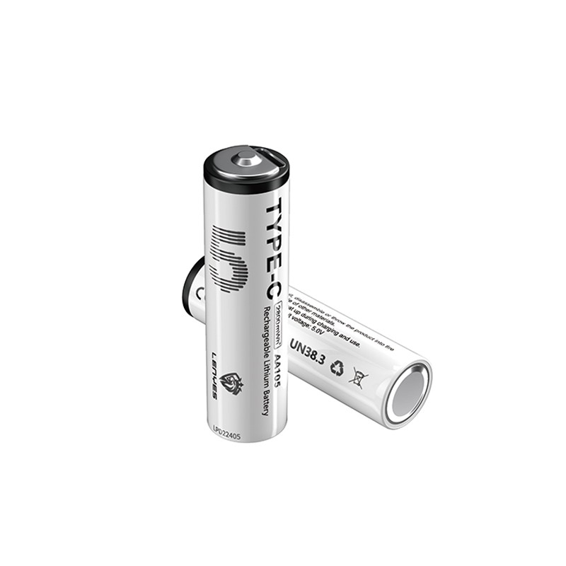 Lenyes AA105 Type-C Şarj Portlu Şarj Edilebilir AA Lityum-ion Pil 2800mWh 1.5V 2 Adet