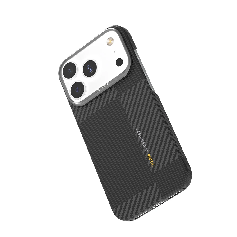 Apple iPhone 17 Pro Max Kılıf M-safe Şarj Özellikli 600D Metal Kamera Çerçeveli Raptic Aramid Fiber Geotik Serisi Kapak