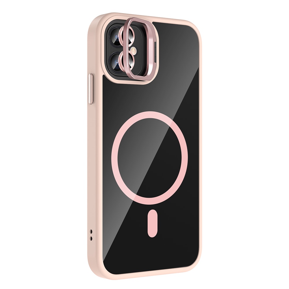 Apple iPhone 11 Kılıf Standlı ve Kamera Lens Hediyeli M-Safe Şarj Özellikli Zore Etro Kapak