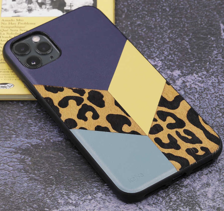 Apple iPhone 12 Pro Kılıf Kajsa Glamorous Serisi Leopard Combo Kapak
