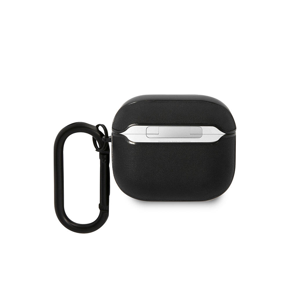 Apple Airpods 3.Nesil Kılıf BMW Orjinal Lisanslı PU Deri Mavi Beyaz Çizgili Metal Logolu Kapak