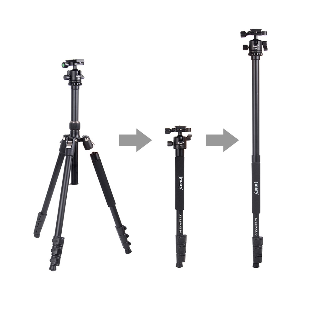 Jmary KT3255NB30 3 Kademeli 164.5cm Fonksiyonel Ayrılabilir Monopod Tasarım Başlıklı Tripod