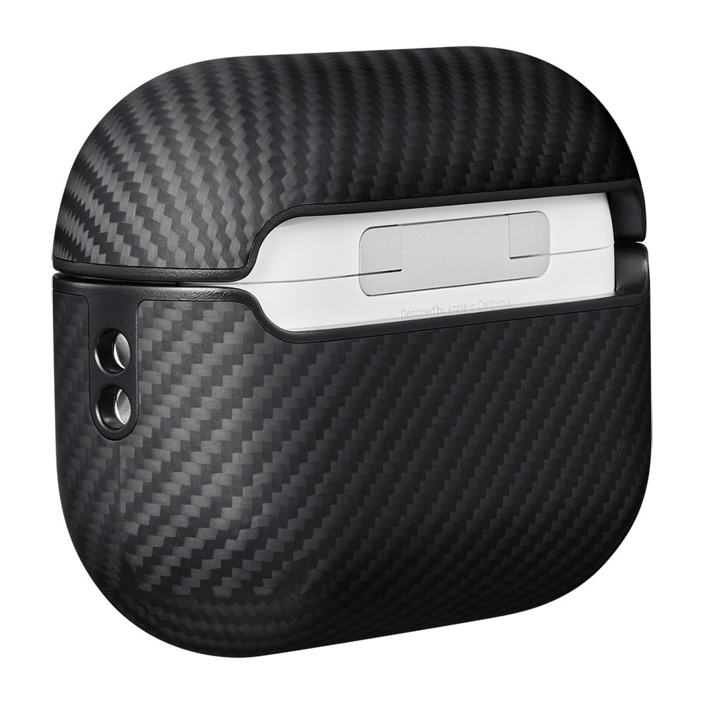 Apple Airpods Pro Kılıf 600D Aramid Fiber Pitaka Classic Serisi Black-Grey Twill Kılıf
