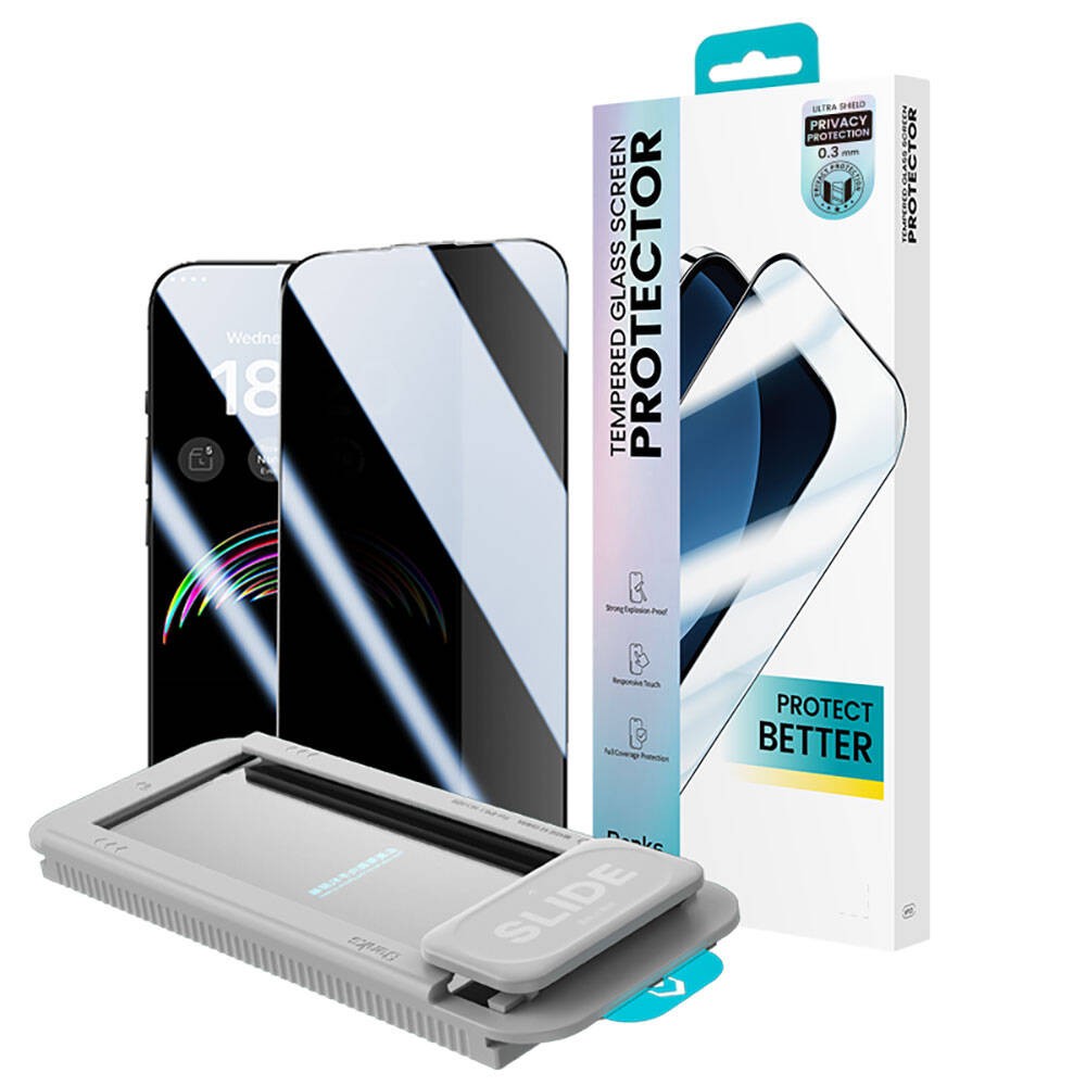 iPhone 15 Pro Max Benks V Pro Ultra Shield Privacy 0.3mm Ekran Koruyucu + Kolay Uygulama Aparatlı