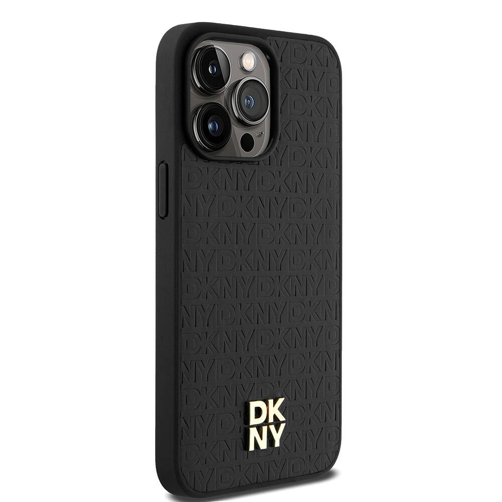 iPhone 15 Pro Max Kılıf DKNY Orjinal Lisanslı Magsafe Şarj Özellikli 3D Yazılı Repeat Pattern Kılıf