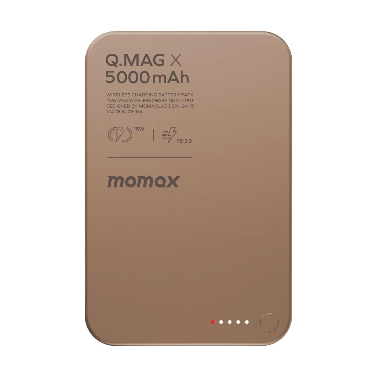 MomaxQ.Mag X Magnetic Wireless Power Bank 5000mAh - Gen 2- Çöl Titanyum