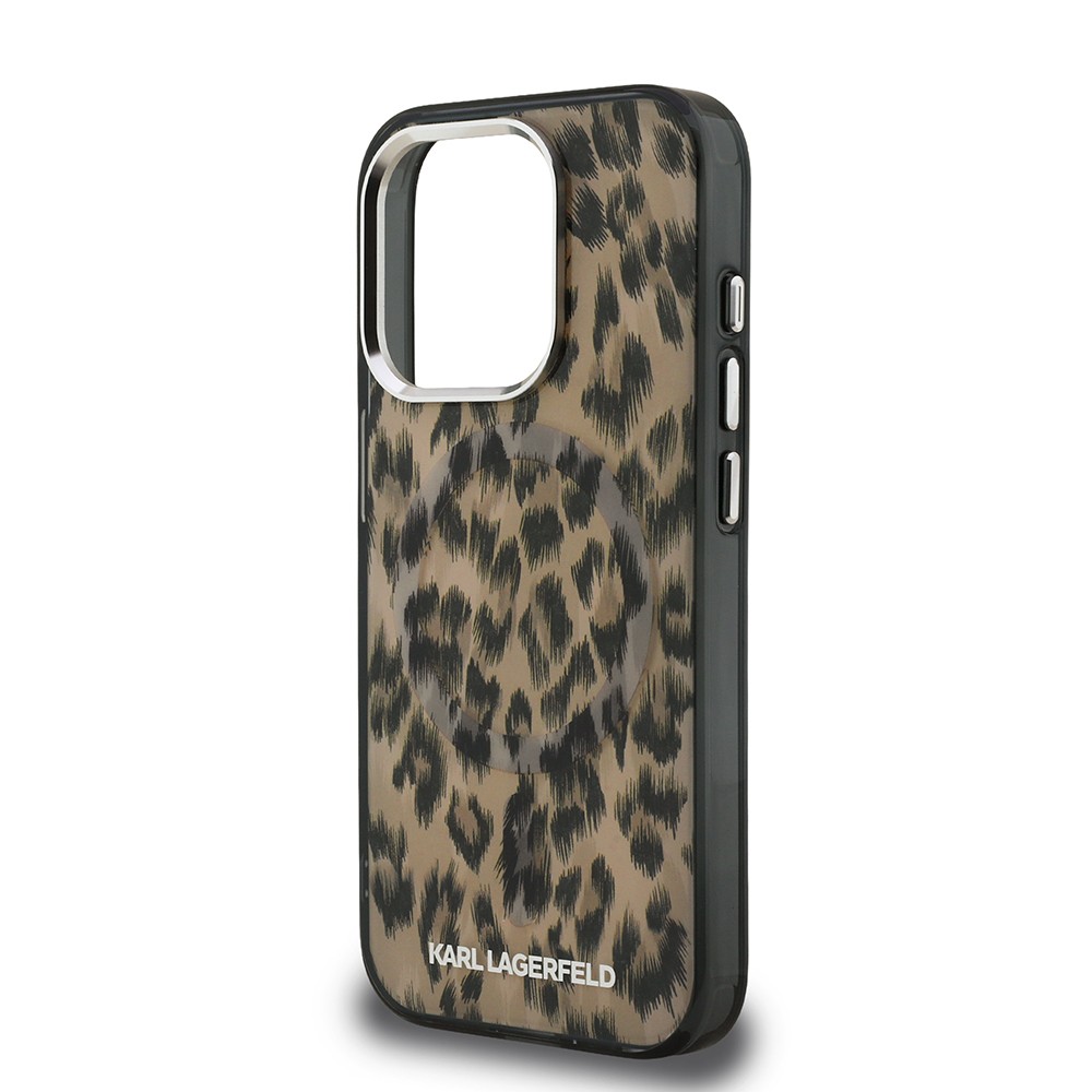 Apple iPhone 16 Pro Kılıf Karl Lagerfeld Orjinal Lisanslı IML Leopar Baskılı Kapak