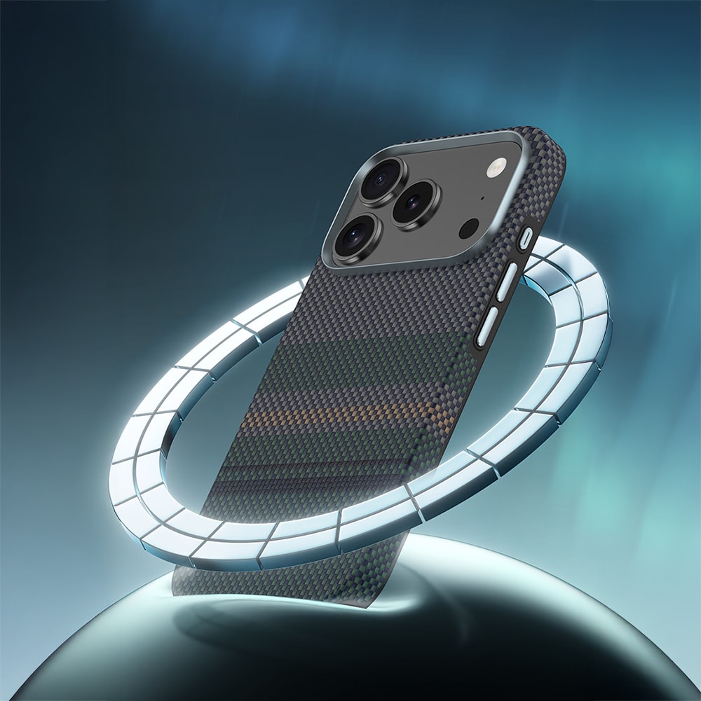 Apple iPhone 17 Pro Kılıf M-safe Şarj Özellikli Karbon Fiber Tasarımlı Benks Aurora ArmorPro Kevlar Kapak