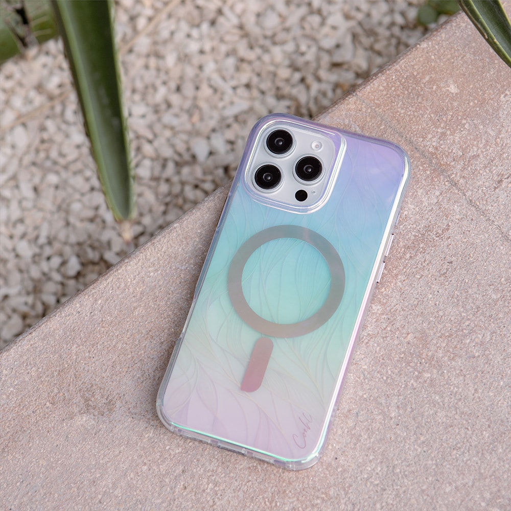 Apple iPhone 16 Pro Kılıf M-safe Şarj Özellikli Holografik Şeffaf Arka Yüzey Coehl Willow Kapak