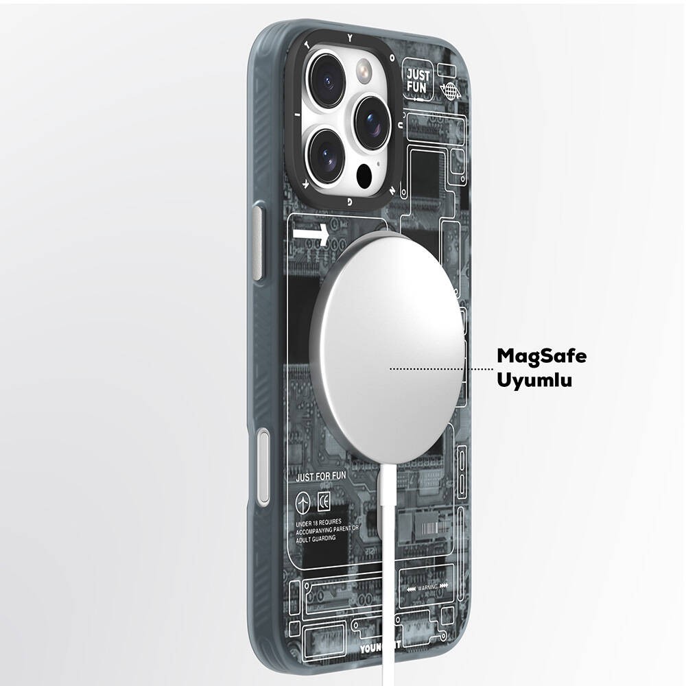 iPhone 16 Pro Max Kılıf Magsafe Şarj Özellikli YoungKit Technology Serisi Kılıf