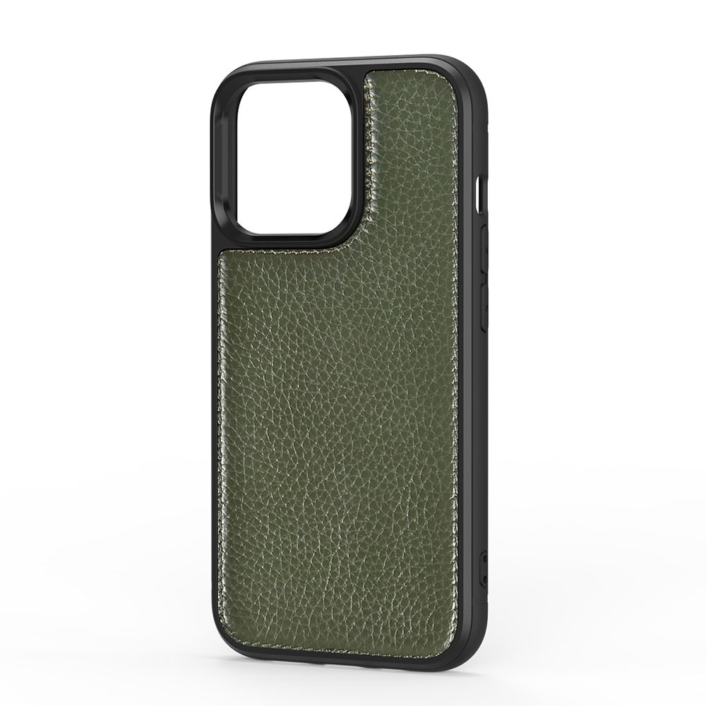 iPhone 13 Pro Max Kılıf Wiwu Genuine Leather Plastic Calfskin Orjinal Deri Kılıf