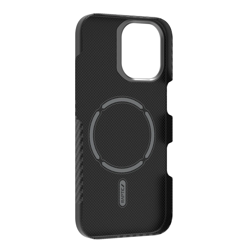Apple iPhone 17 Kılıf M-safe Şarj Özellikli 600D Metal Kamera Çerçeveli Raptic Aramid Fiber Geotik Serisi Kapak