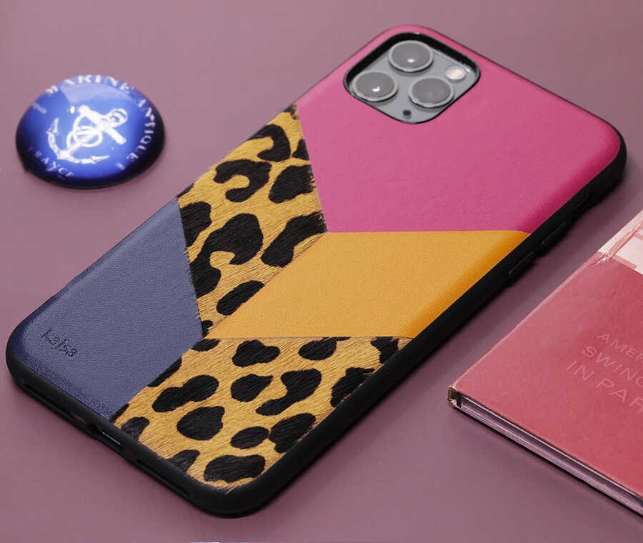 Apple iPhone 12 Kılıf Kajsa Glamorous Serisi Leopard Combo Kapak
