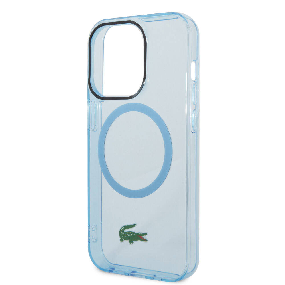 Apple iPhone 15 Pro Max Kılıf Lacoste Orjinal Lisanslı M-safe Şarj Özellikli Transparan Timsah Logo Baskılı Kapak