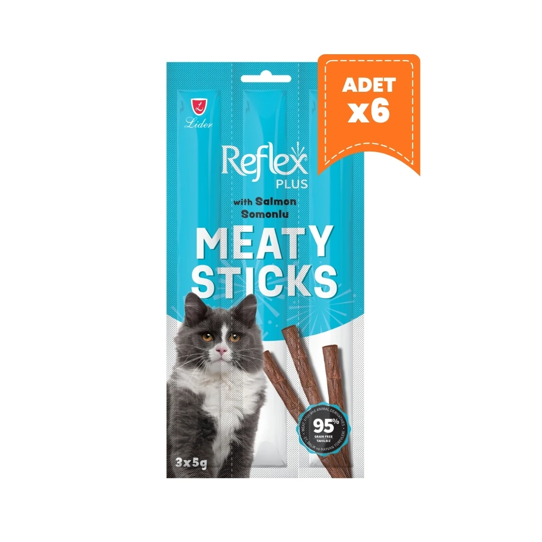 Reflex Plus Meaty Sticks Somonlu Kedi Ödül Maması 3x5 Gr - 6 Adet