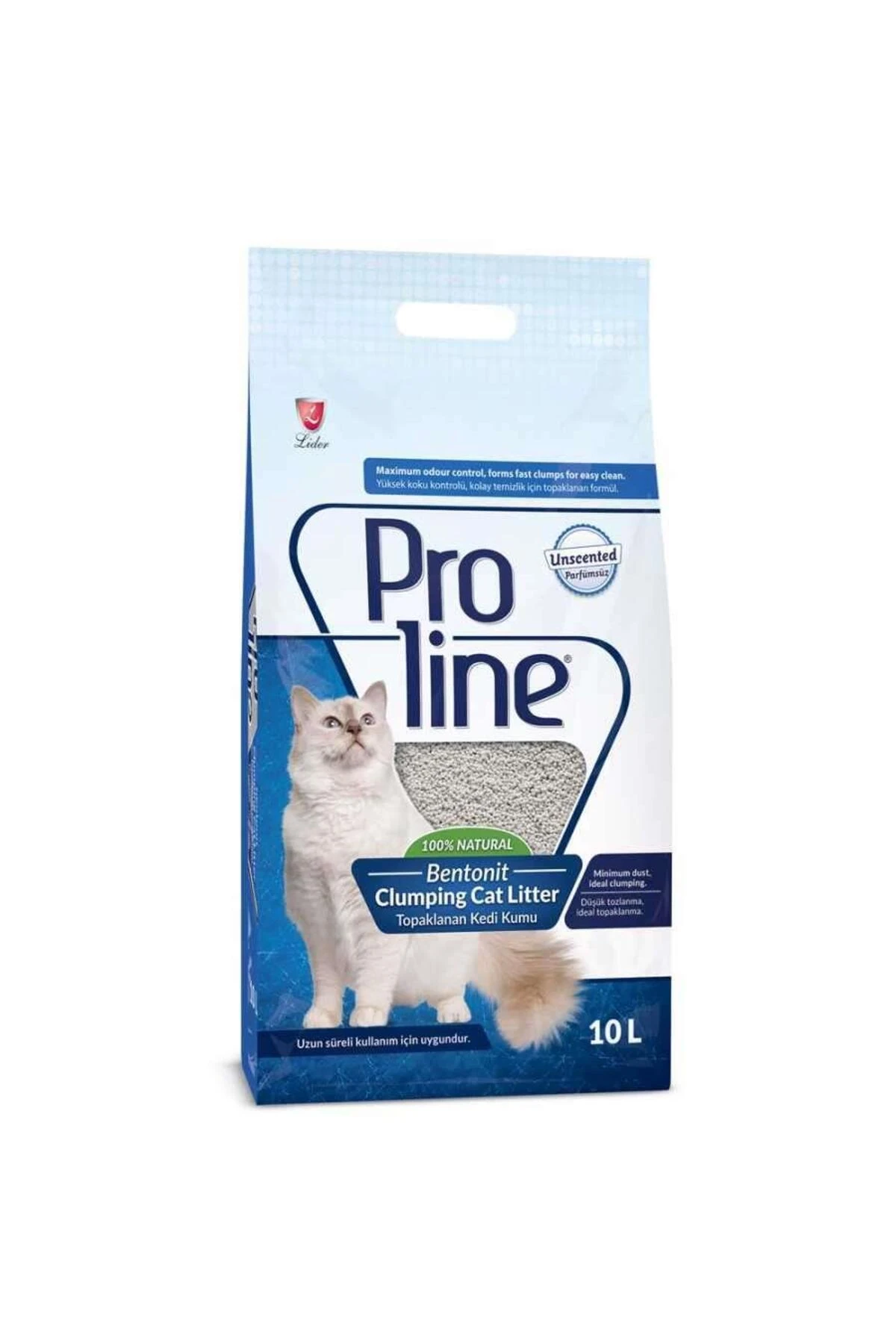 Proline Kokusuz İnce Taneli Topaklanan Bentonit Kedi Kumu 10 Lt