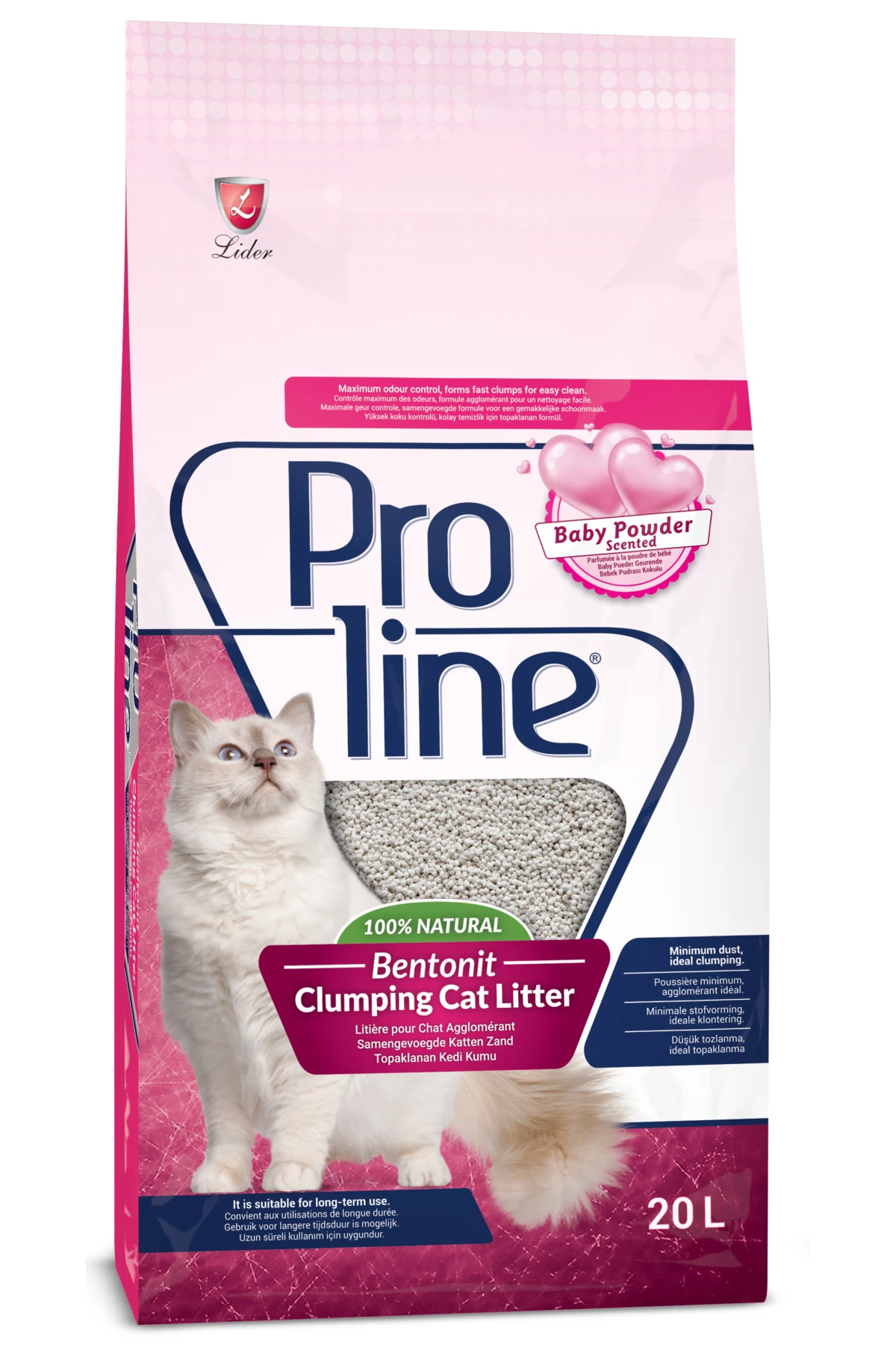 Proline Bebek Pudrası Kokulu Bentonit Kedi Kumu 20 Lt