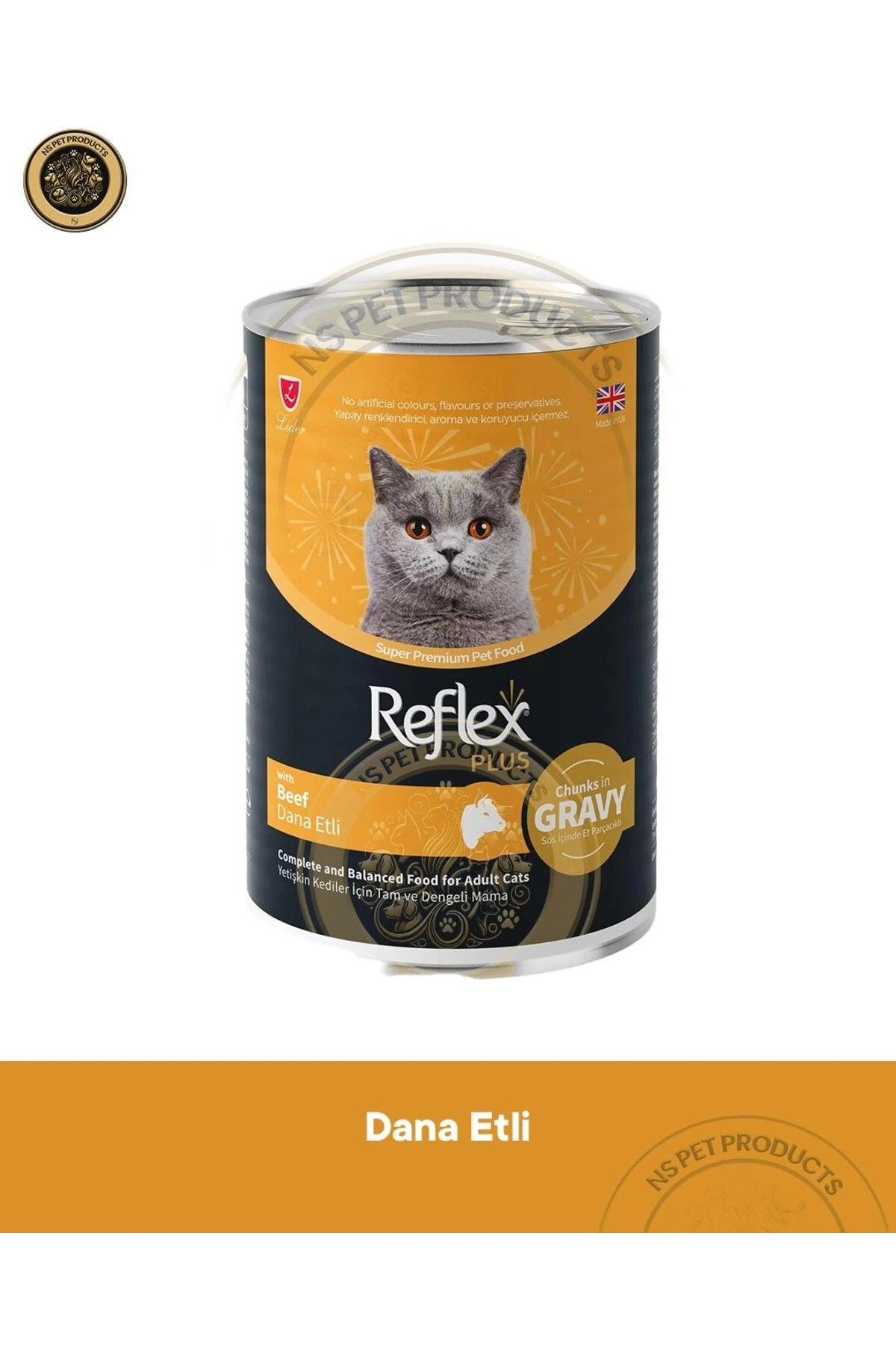 Reflex Plus Sos İçinde Dana Etli Yetişkin Konserve Kedi Maması 400 gr - 6 Adet