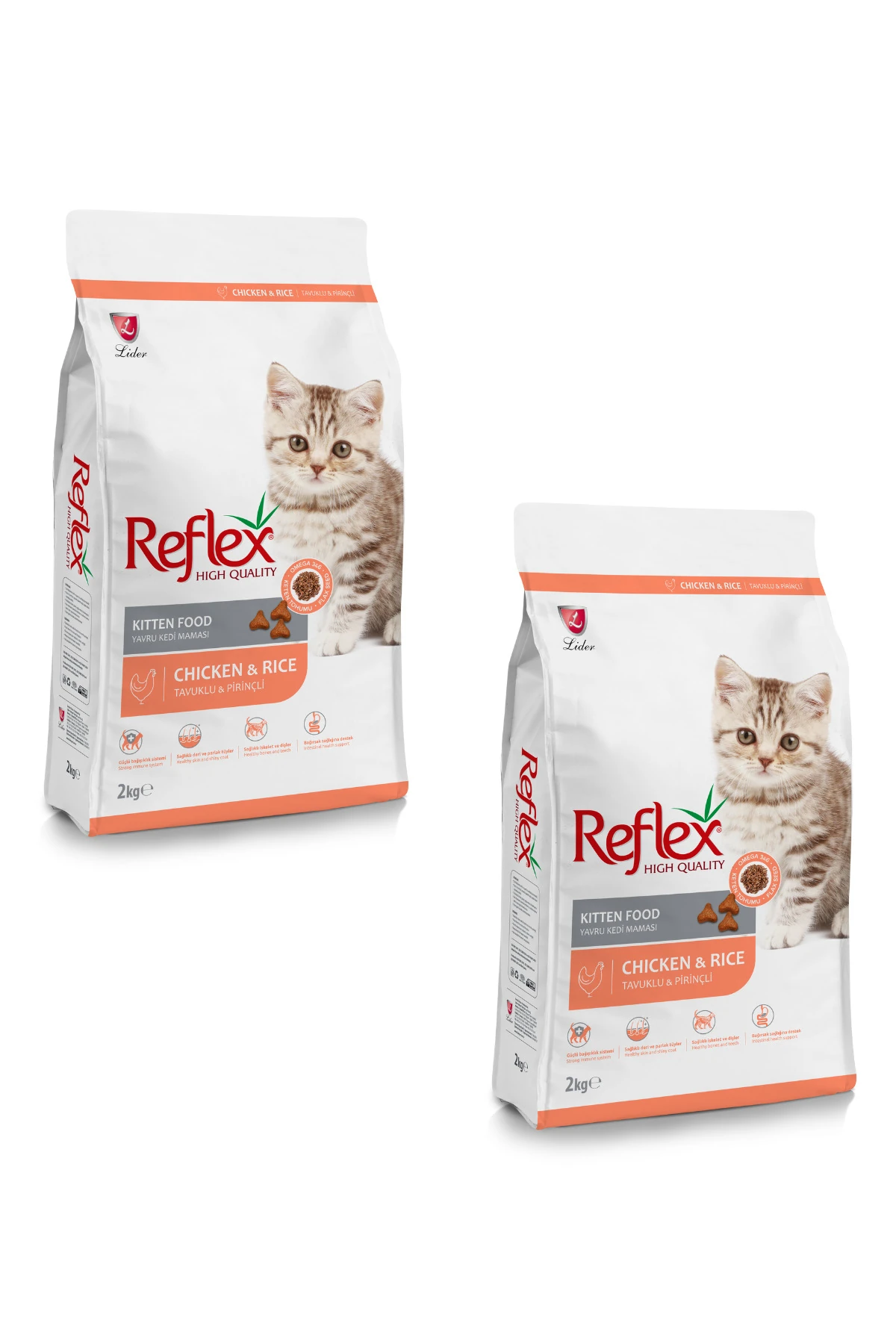Reflex Kitten Tavuklu Pirinçli Yavru Kedi Maması 2 Kg X 2 Adet