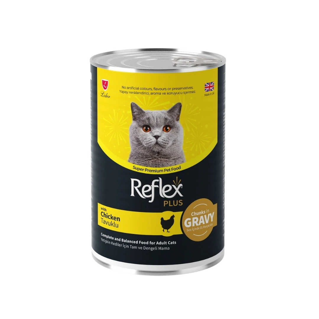 Reflex Plus Sos İçinde Et Parçacıklı Tavuklu Yetişkin Kedi Maması 400gr - 1 Adet