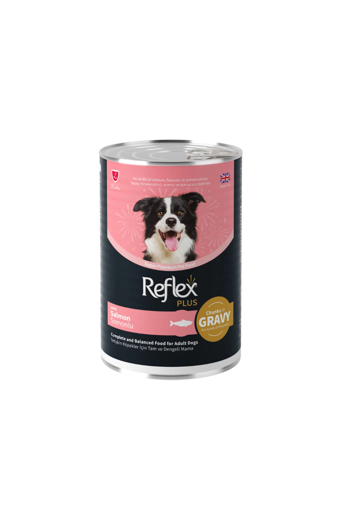 Reflex Plus Sos İçinde Et Parçacıklı Somonlu Yetişkin Köpek Konservesi 400 Gr