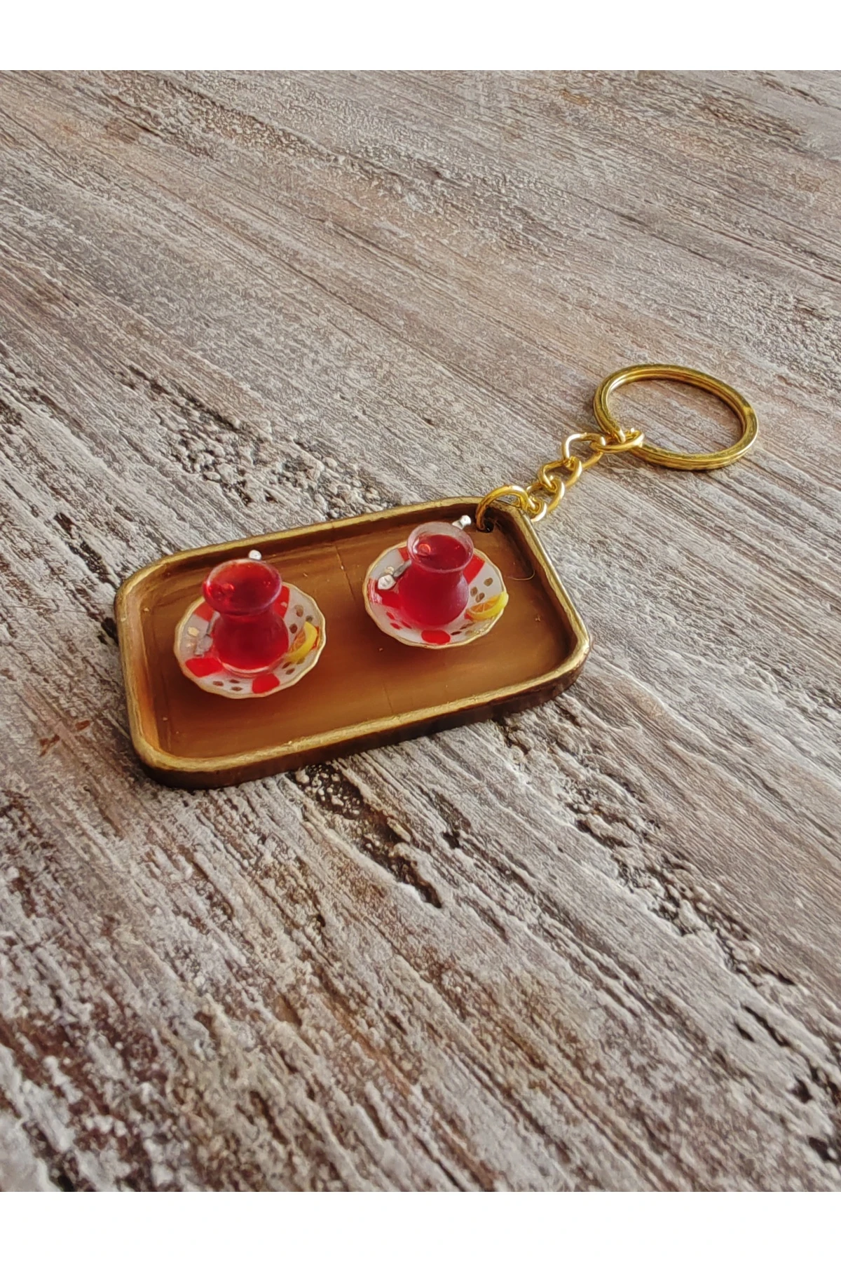 Bbd Minyatür Tepsili ''çay Tiryakisi Anahtarlık'' 2bardaklı.