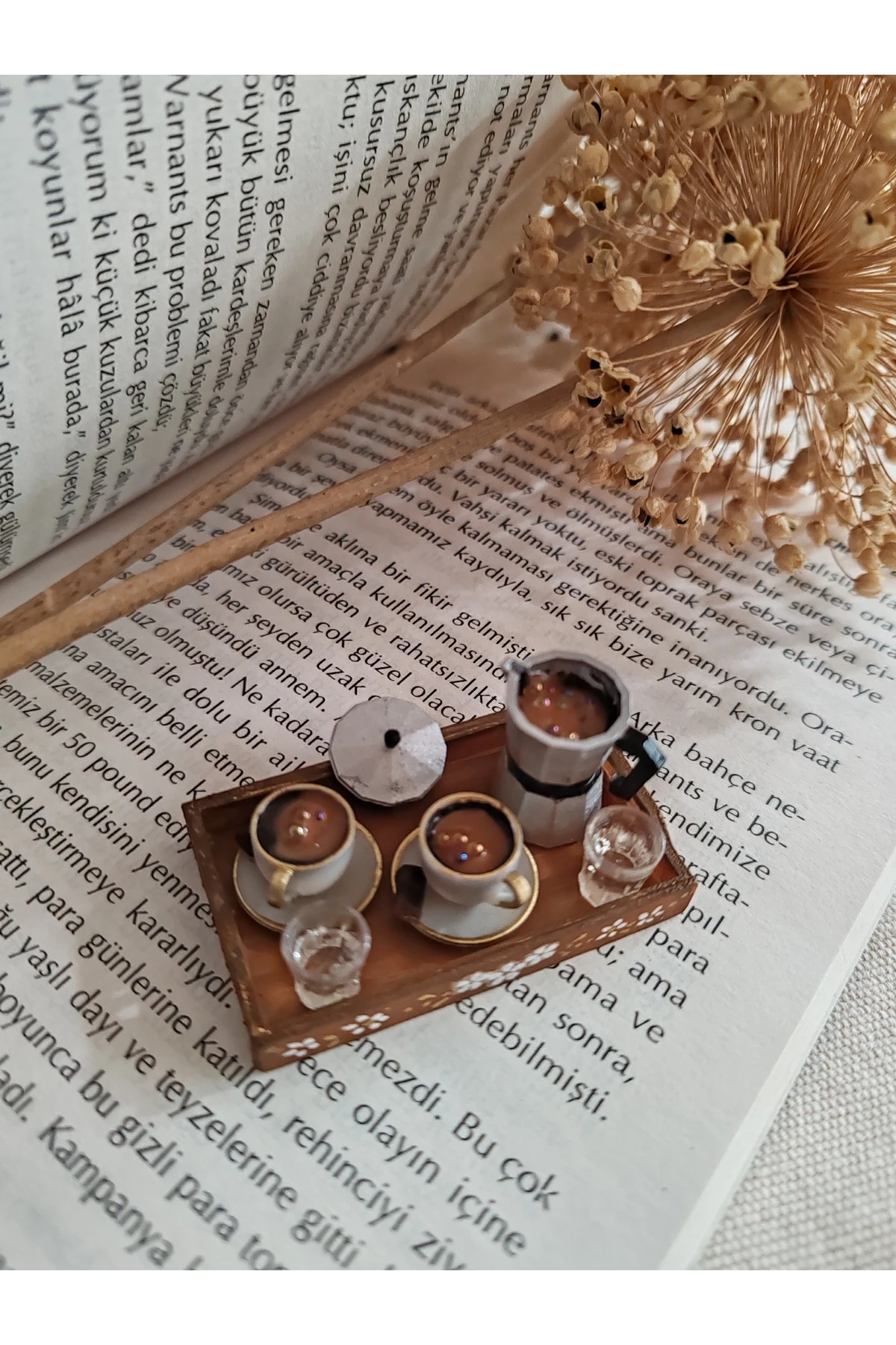 BBD MOCAPOT VE 2'Lİ KAHVE FİNCANI /TEPSİLİ TİRYAKİM SET.