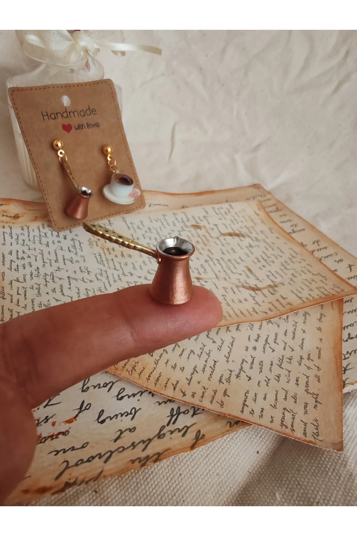 BBD MİNYATÜR Cezveli-kahve fincan KÜPE