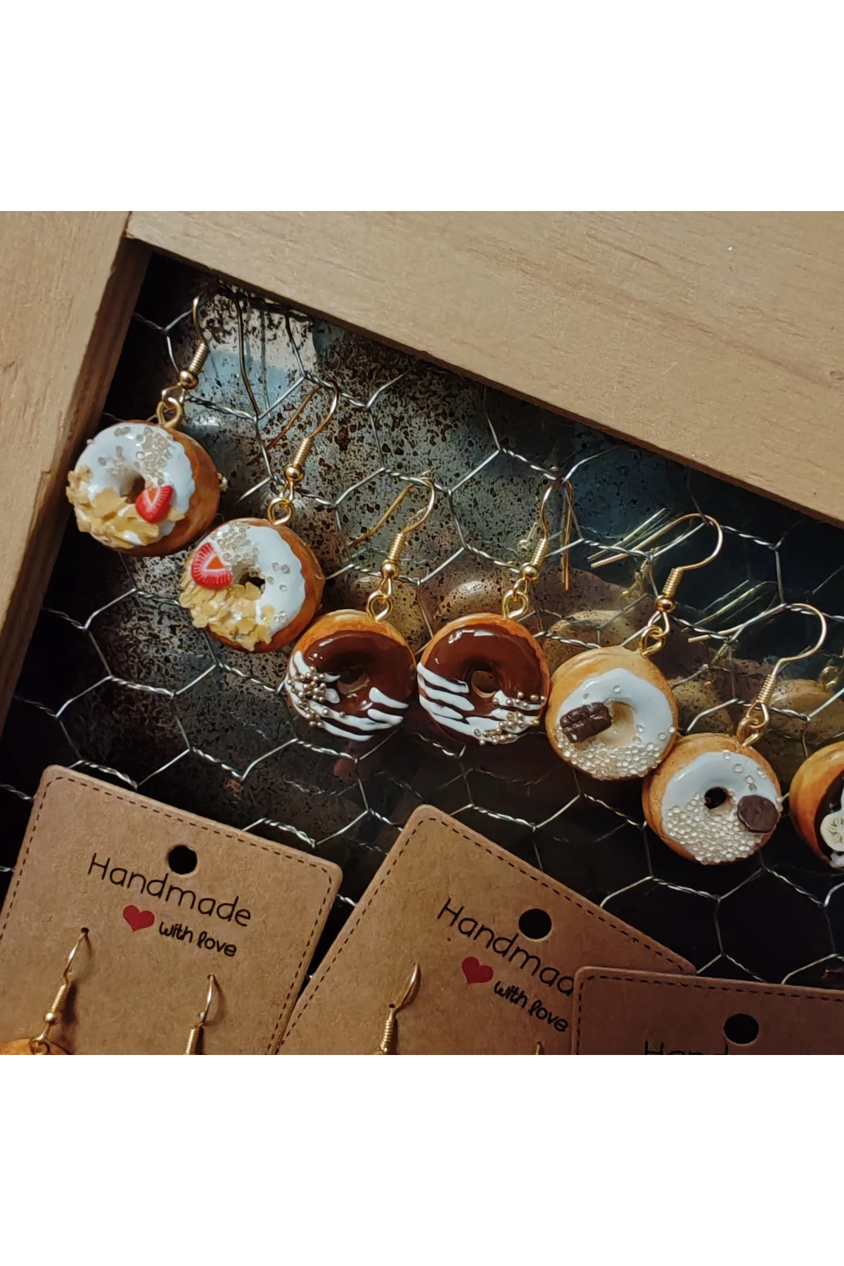 Donut Küpe/Luxury patisserie serisi, elyapımı tasarım.