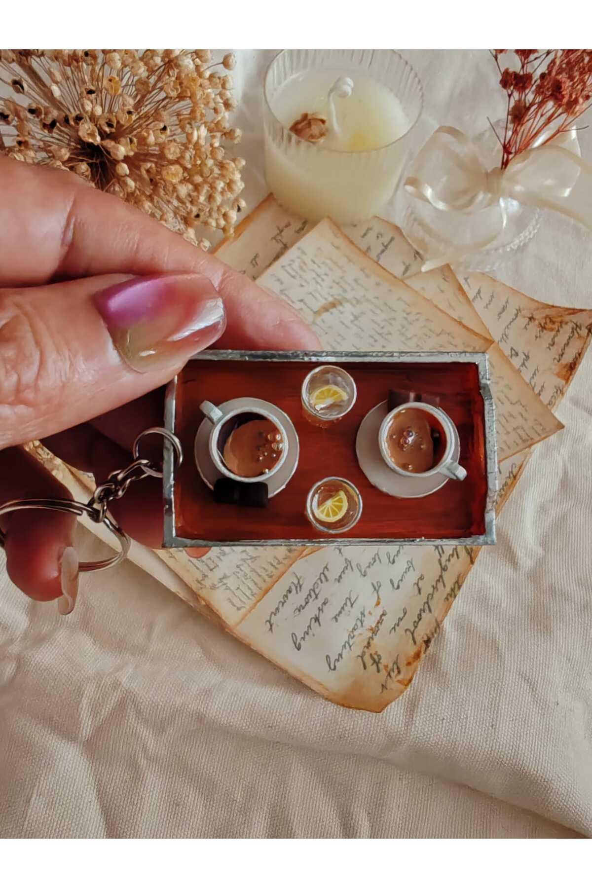 BBD MİNYATÜR TEPSİLİ KAHVE TİRYAKİM ANAHTARLIK