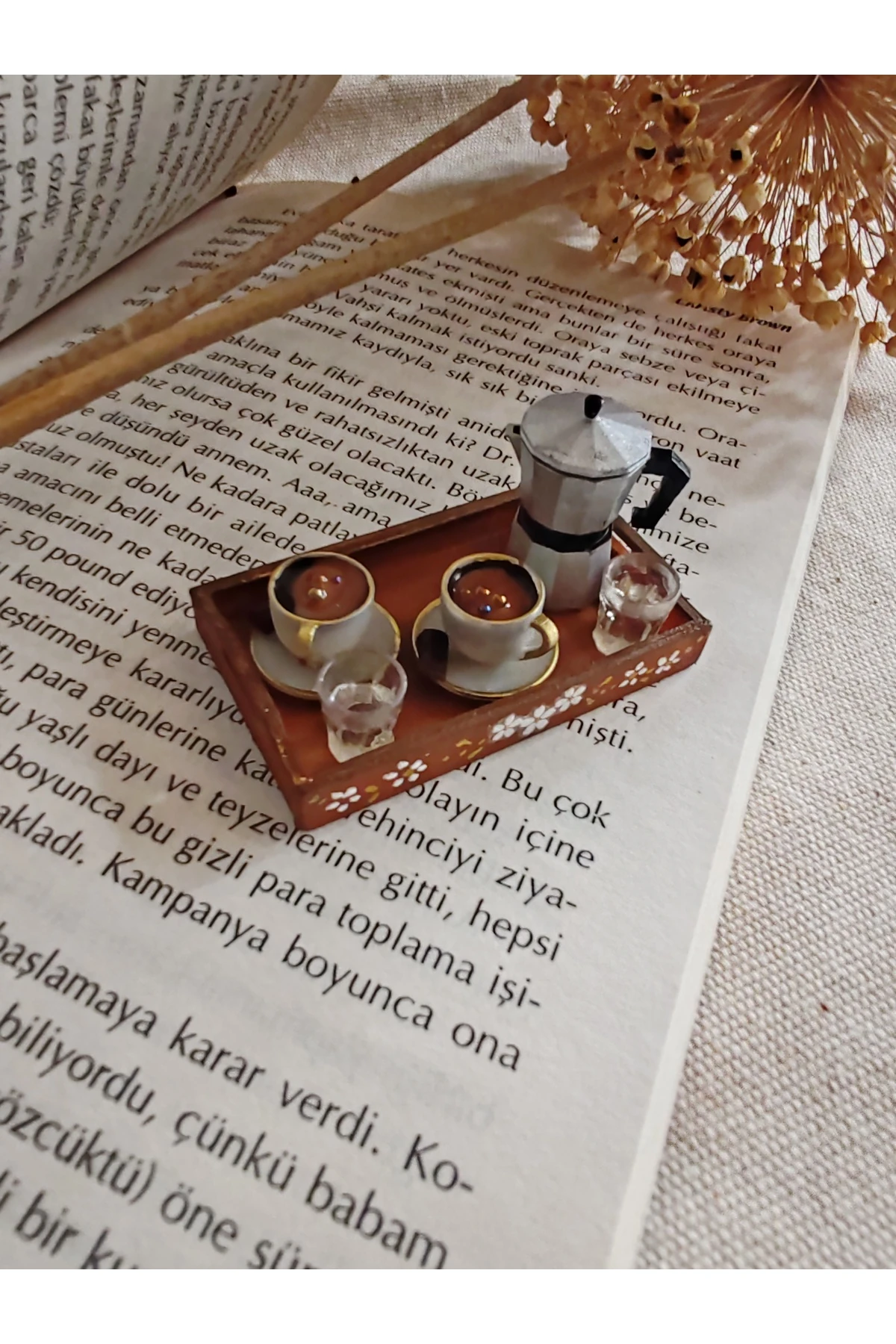 BBD MOCAPOT VE 2'Lİ KAHVE FİNCANI /TEPSİLİ TİRYAKİM SET.