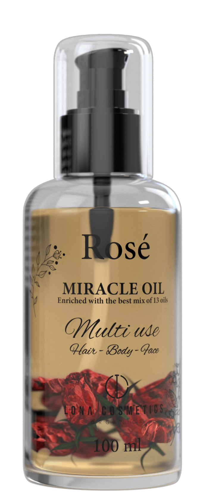 Rose Multi Miracle Oil - Gül Özlü Onarıcı, Nemlendirici, Cilde Yumuşaklık ve Parlaklık Kazandıran Vücut ve Saç Bakım Yağı