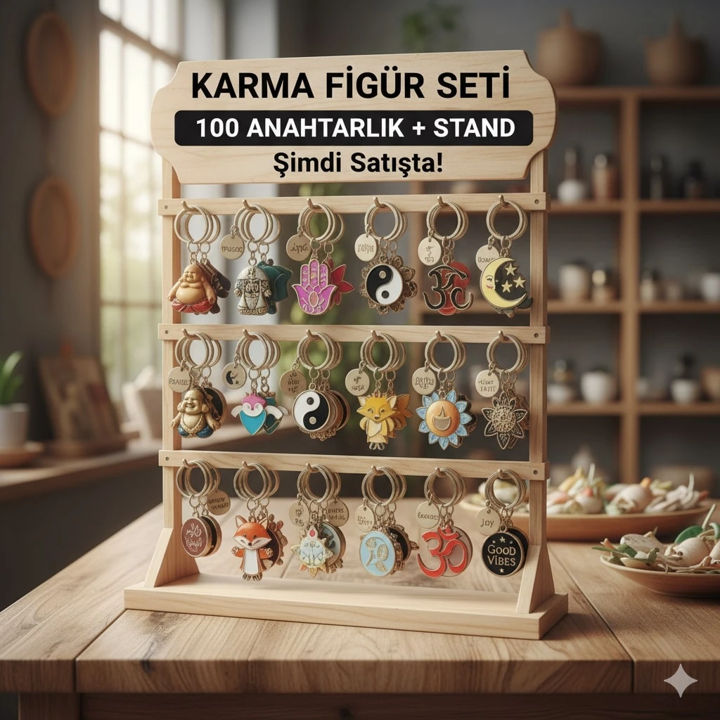Karma Figür Set - 100 Anahtarlık + Stand