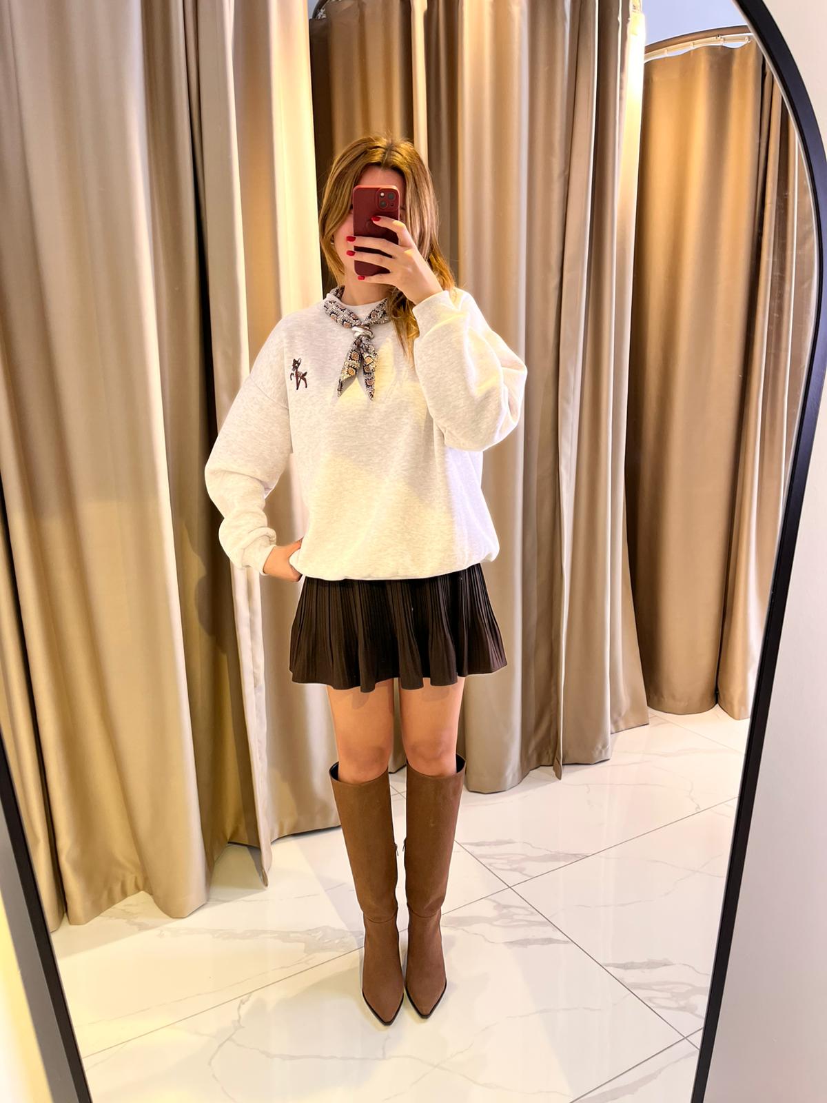 PİLELİ BELİ LASTİKLİ MİNİ ETEK