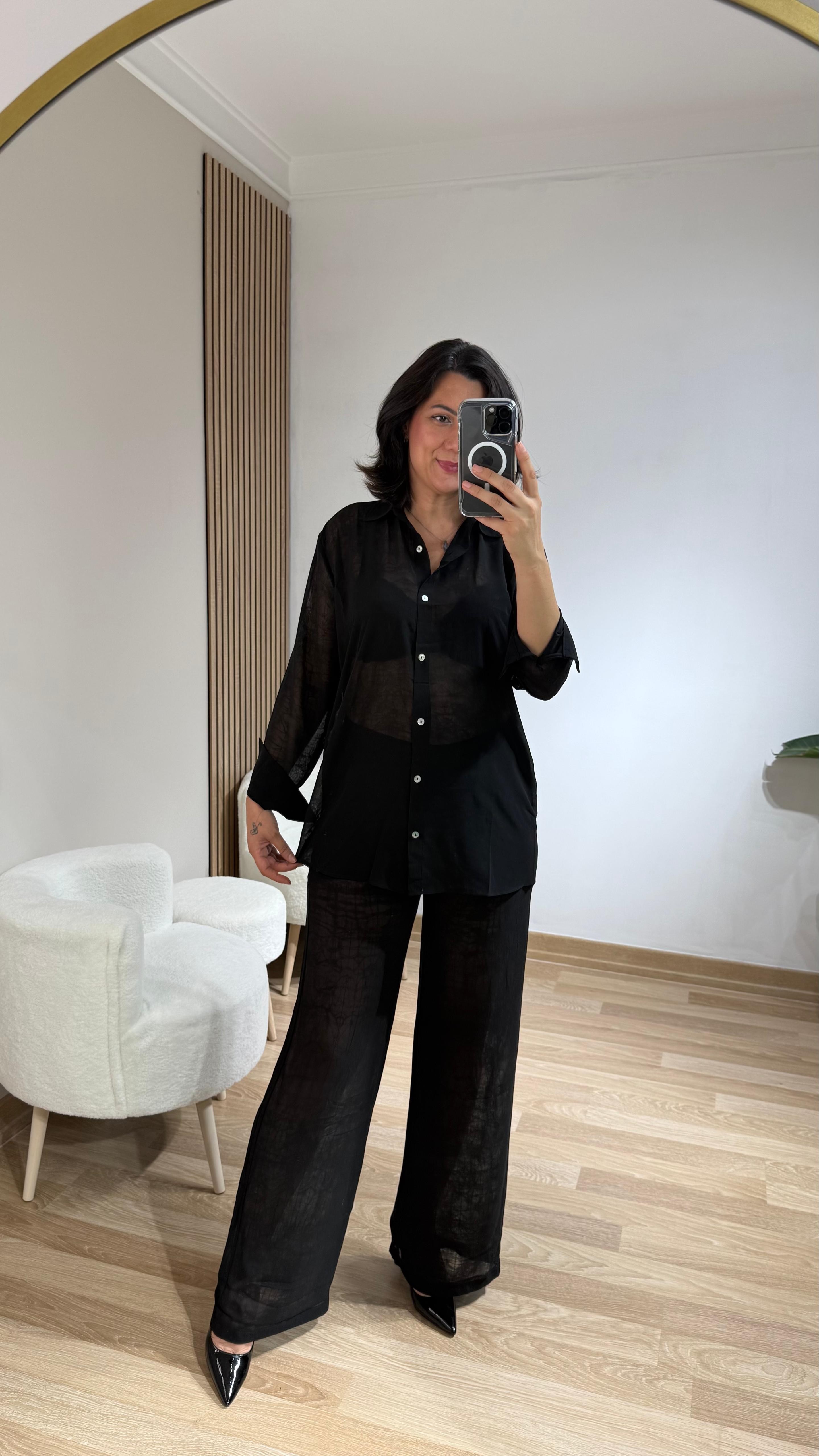 TRANSPARAN ŞORTLU PANTOLON