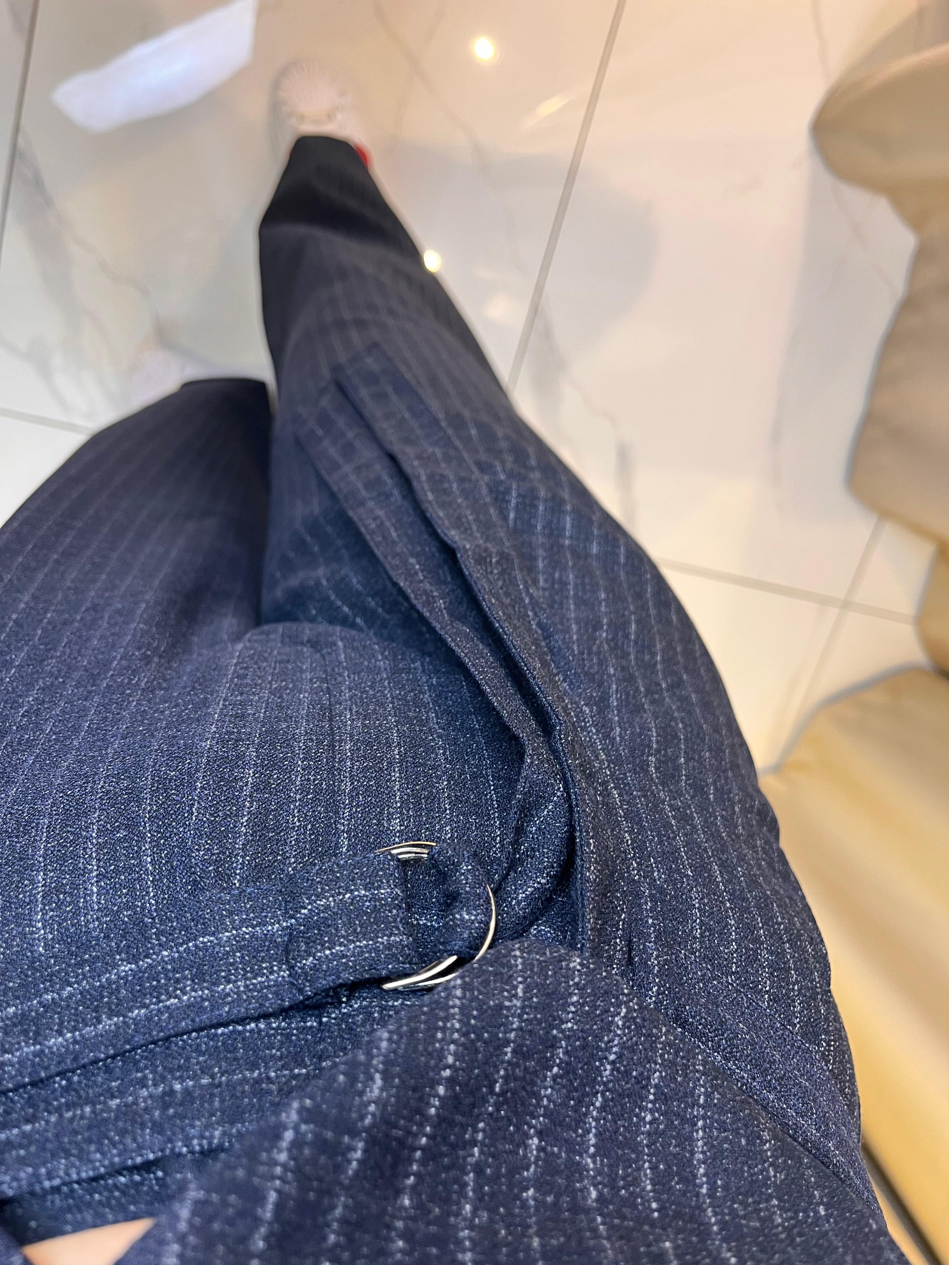 KEMERLİ PREMİUM ÇİZGİLİ PANTOLON